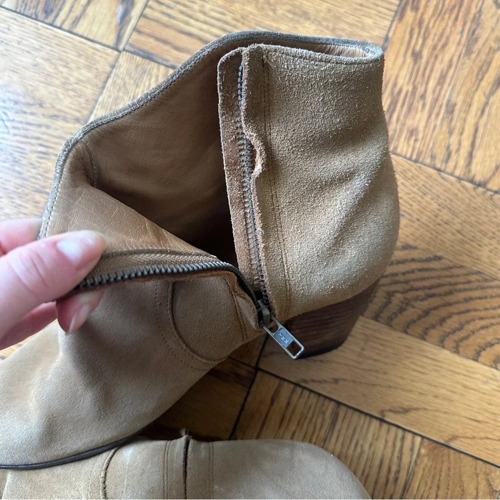 Tan Isabel Marant Ankle Boots with Suede Finish and Slip-On Design - Picture 7 of 7